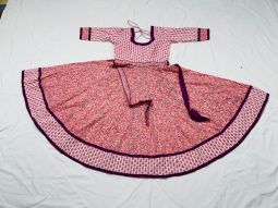 Pink and Maroon Anarkali Dress